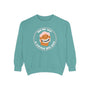 We're All A Little Bit Gay Garment Dyed Relaxed Sweatshirt in teal with playful design celebrating diversity.