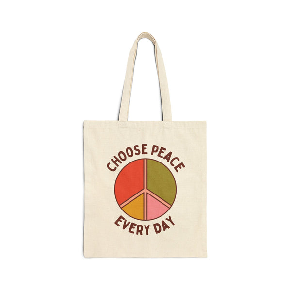 Choose Peace Every Day Cotton Canvas Tote Bag