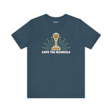 Save the Manuals T Shirt with a gear shift graphic and retro design for car enthusiasts.