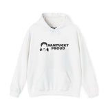 Vantucky Proud Rusty McCoy hoodie in white with graphic design, showcasing resilience and local pride.