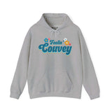 Gray retro hoodie with 