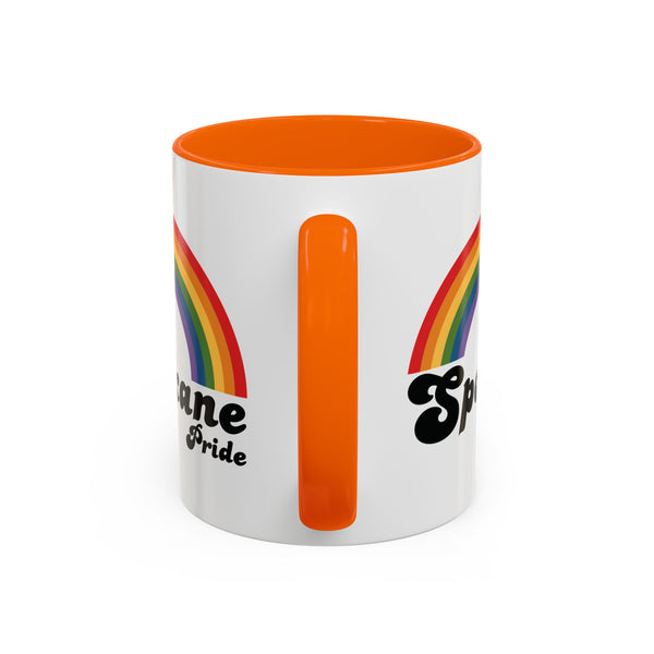 Retro Rainbow Spokane Pride Ceramic Coffee Mug