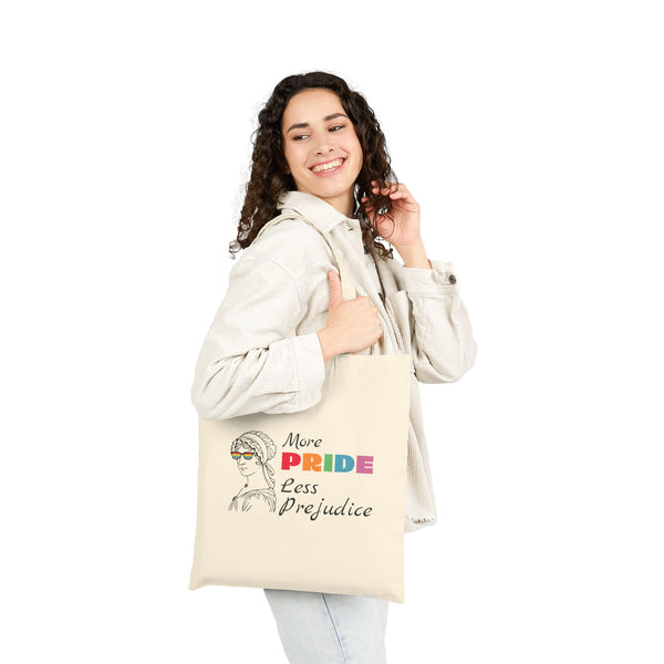 More PRIDE Less Prejudice Cotton Canvas Tote Bag