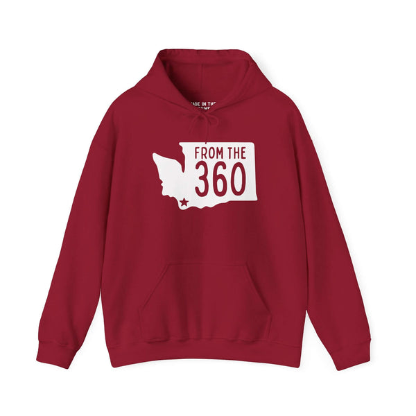 From the 360 hoodie featuring Washington state silhouette and Vancouver star, perfect for local pride.