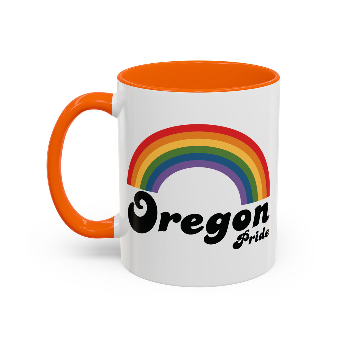 Retro Rainbow Oregon Pride Ceramic Coffee Mug