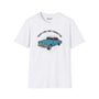 When Cars Had Character Softstyle T-Shirt featuring a vintage blue 52 Chevy Deluxe Coupe design.