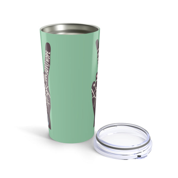 Power in Peace Black Hand Stainless Coffee Tumbler 20 oz
