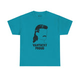 Turquoise Vantucky Proud tee featuring Billy Ray Slammer design with bold silhouette and text.