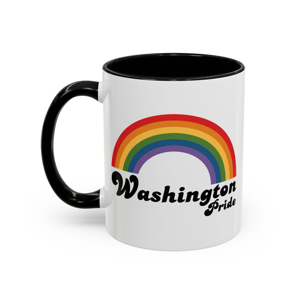 Retro Rainbow Washingon Pride Ceramic Coffee Mug
