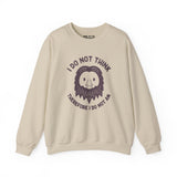 I Do Not Think Sasquatch sweatshirt with playful design and philosophical pun, perfect for humor and comfort.