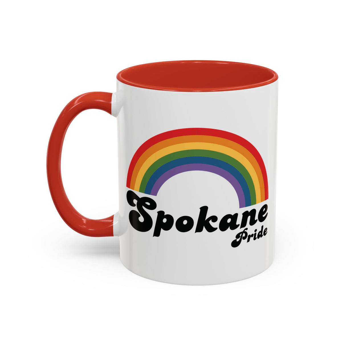 Retro Rainbow Spokane Pride Ceramic Coffee Mug