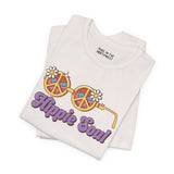 Hippie Soul retro peace tee with colorful flower glasses design, perfect for free spirits and vintage vibes.