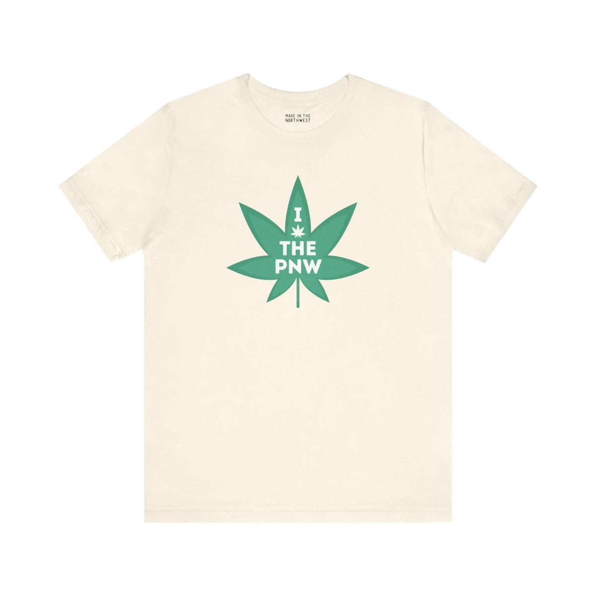 "Chronic PNW Love Soft Tee with marijuana leaf graphic celebrating Pacific Northwest spirit"