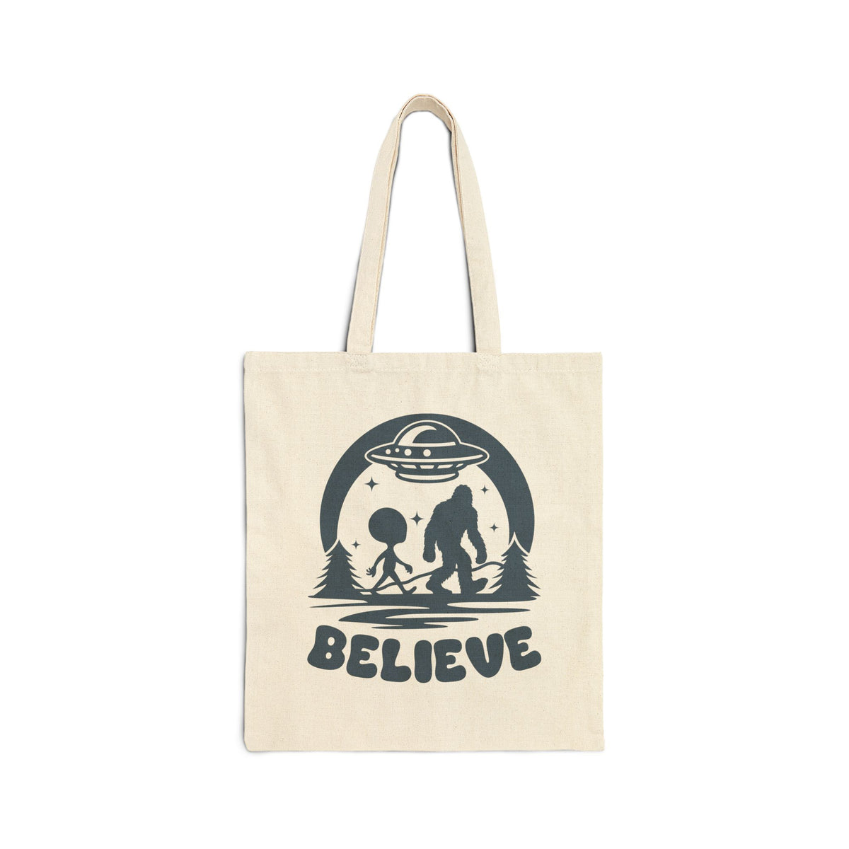 Believe in Aliens and Bigfoot Cotton Canvas Tote Bag