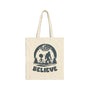 Believe in Aliens and Bigfoot Cotton Canvas Tote Bag