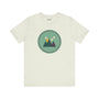 Minimalist tee featuring mountain design and clouds, perfect for nature enthusiasts and modern wardrobe.