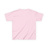Back view of Bear's Big Northwest Adventure kids' tee in soft pink cotton, ideal for young explorers.
