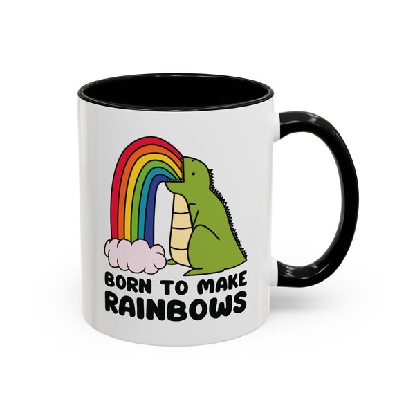 Born to Make Rainbows Dinosaur Ceramic Coffee Mug