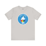 Bigfoot's Pride Parade tee with silhouette and rainbow tutu, featuring 