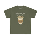 Olive green tee with 