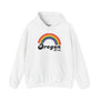 Retro Rainbow Oregon Pride Cozy Hoodie featuring a vibrant rainbow graphic for celebrating love and inclusivity.