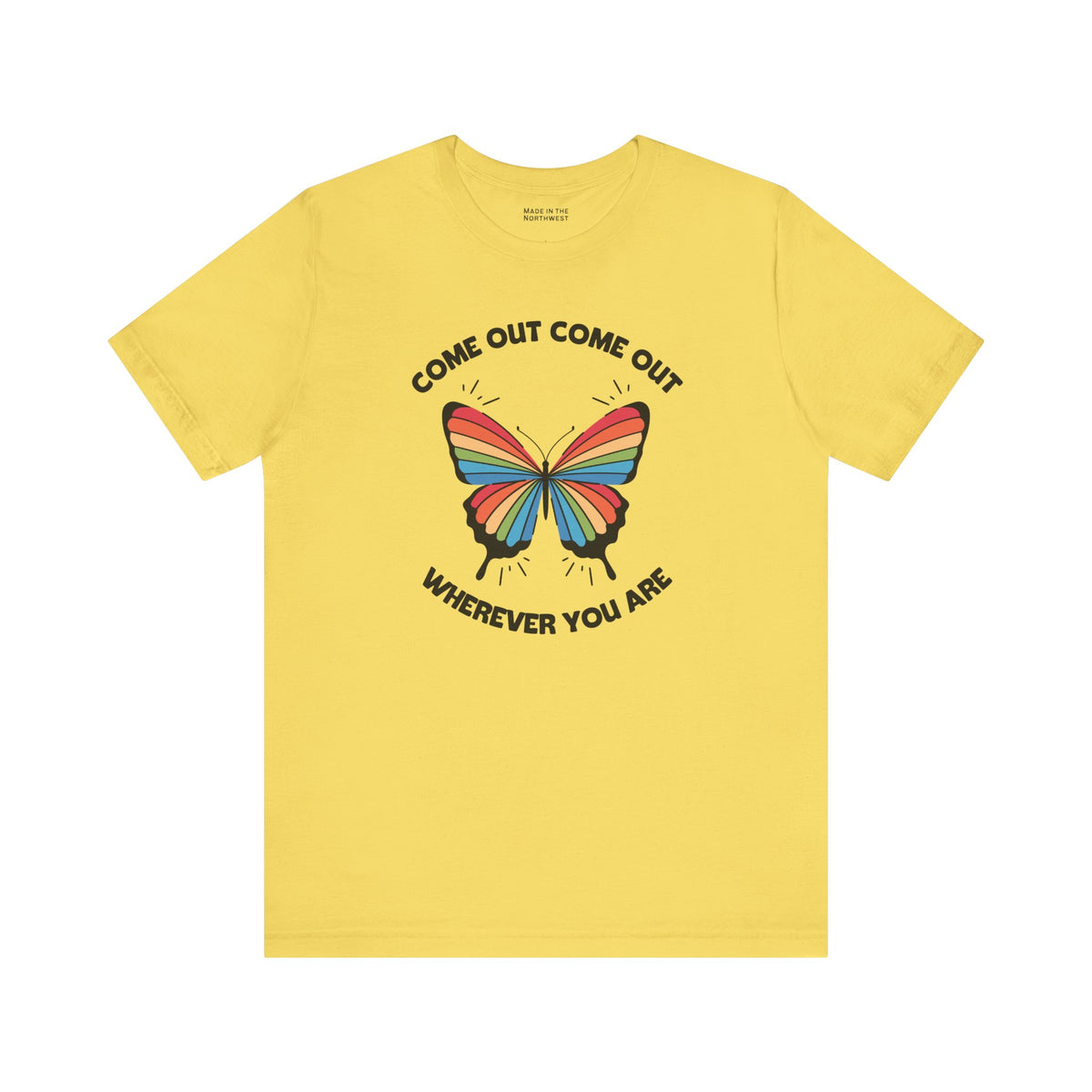 Come Out Wherever You Are Pride Butterfly Premium Soft Tee
