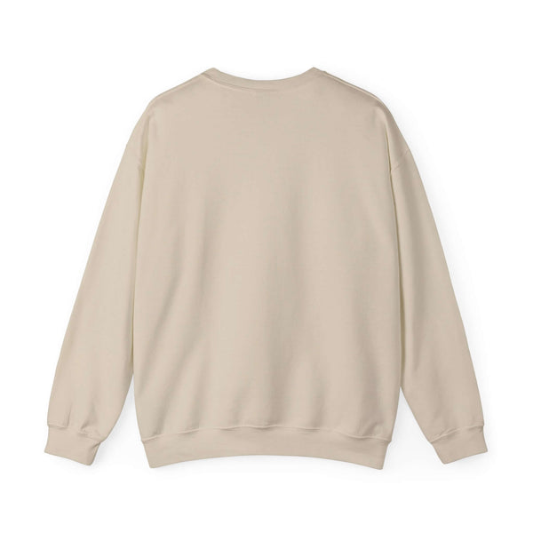 Back view of the NW Is My Gnome sweatshirt in a light beige color, showcasing its cozy and casual design.