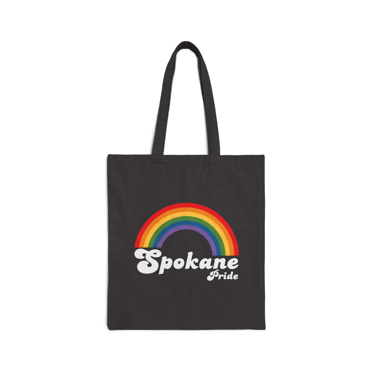 Retro Rainbow Spokane Pride Cotton Canvas Tote Bag