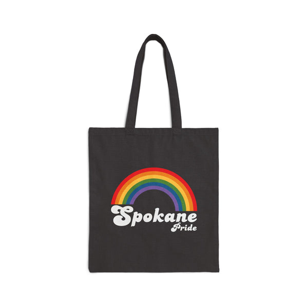 Retro Rainbow Spokane Pride Cotton Canvas Tote Bag