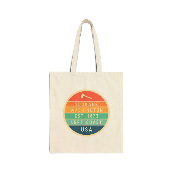 Left Coast Retro Spokane Cotton Canvas Tote Bag