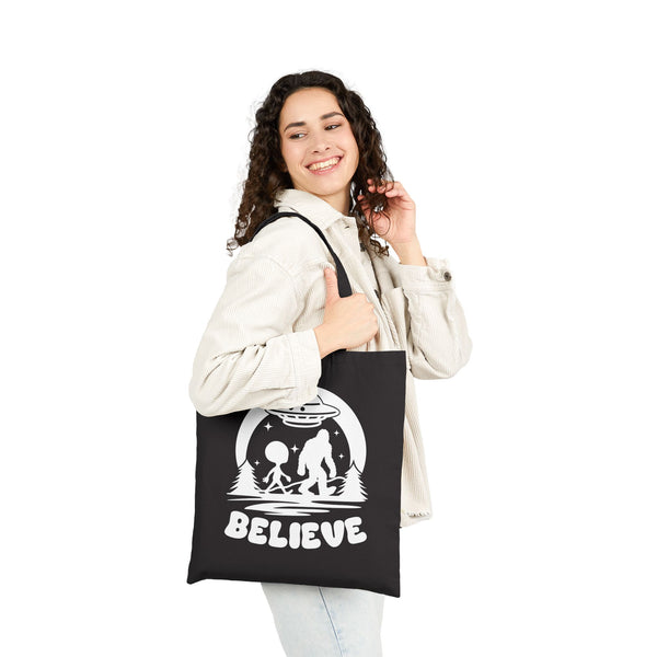 Believe in Aliens and Bigfoot Cotton Canvas Tote Bag