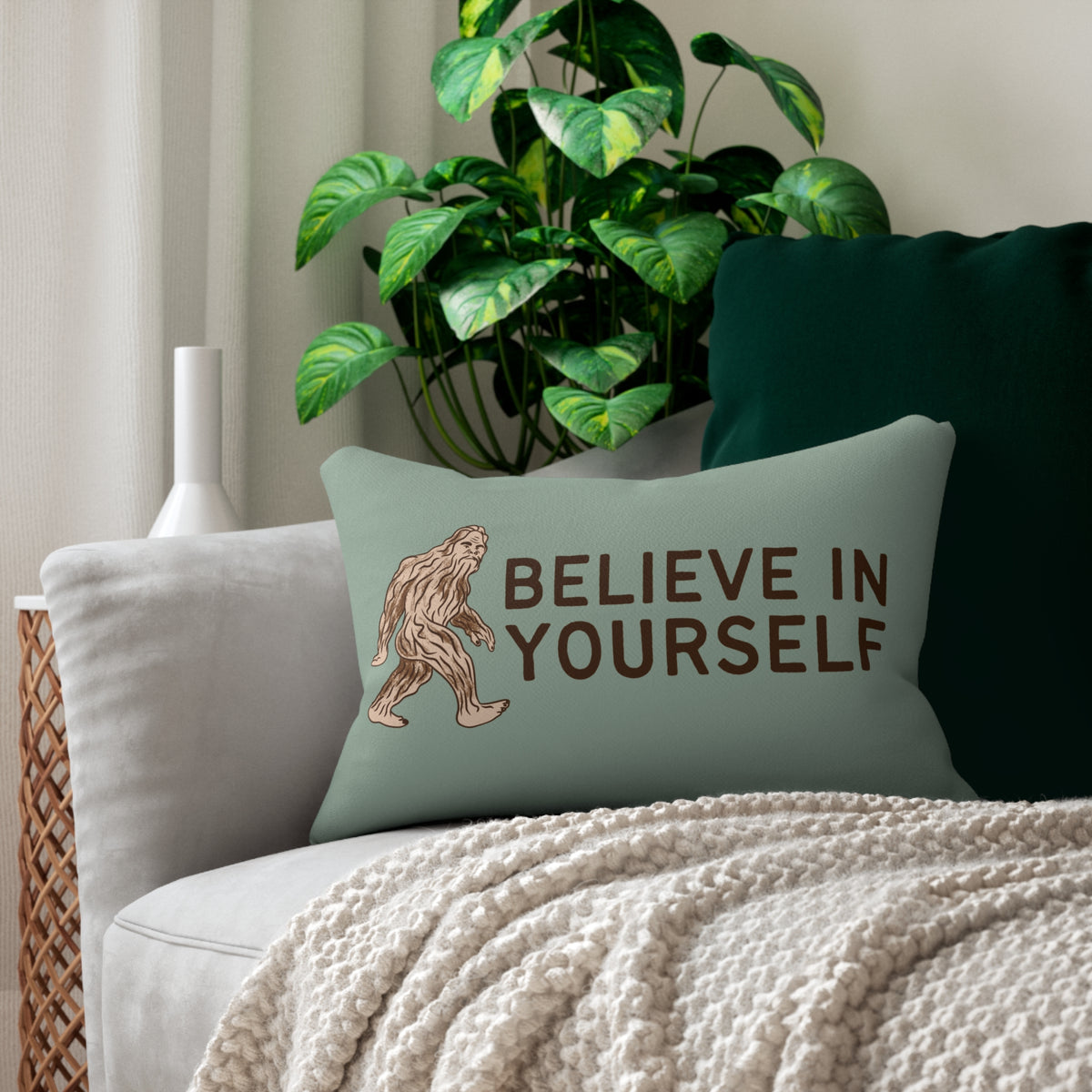 Bigfoot Believe in Yourself Lumbar Accent Pillow