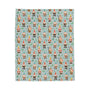 Garden Gnome Gathering Lightweight Cozy Blanket featuring cheerful gnomes and playful woodland design.