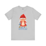 Gnomebody Puts Baby in the Corner premium soft tee featuring a cute female gnome design for a quirky wardrobe.