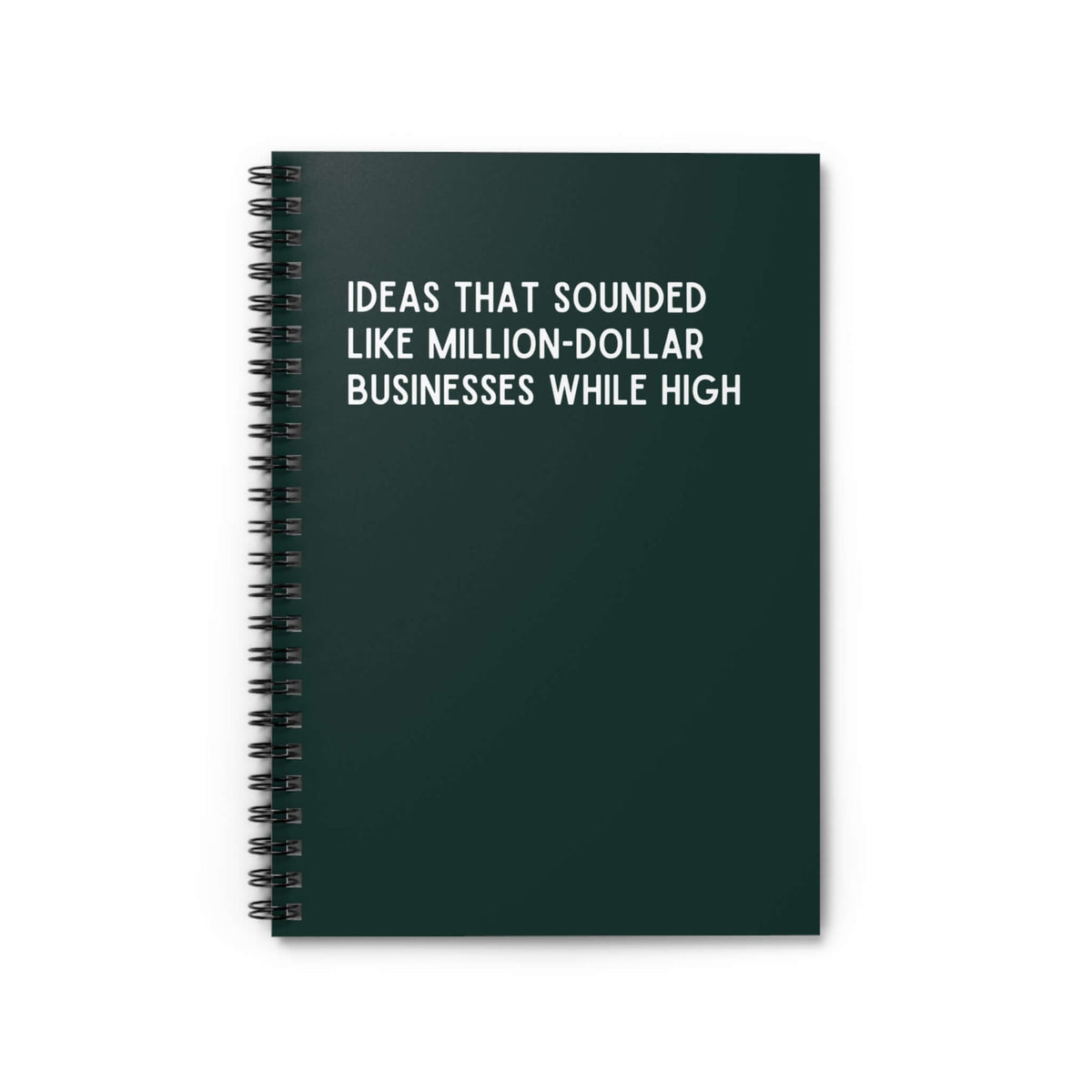 Ideas That Sounded Like Million-Dollar Businesses While High Spiral Notebook, perfect for capturing creative ideas.