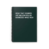 Ideas That Sounded Like Million-Dollar Businesses While High Spiral Notebook, perfect for capturing creative ideas.
