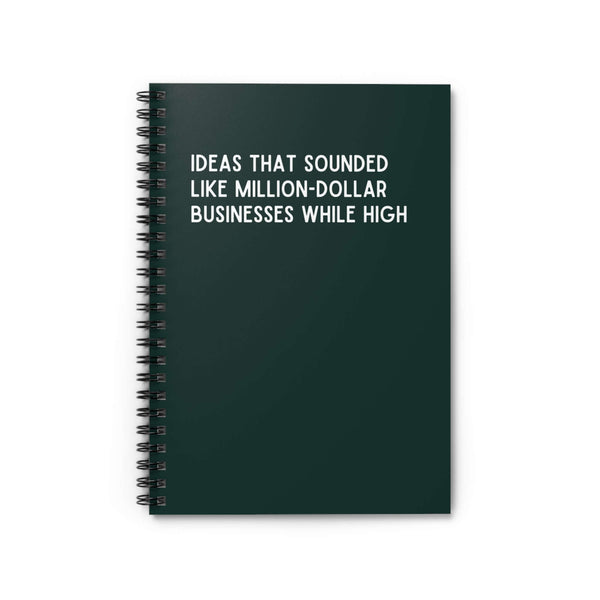 Ideas That Sounded Like Million-Dollar Businesses While High Spiral Notebook, perfect for capturing creative ideas.
