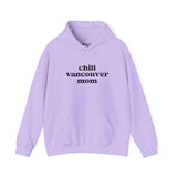 Chill Vancouver Mom hoodie in lavender color, perfect for relaxed urban moms enjoying PNW lifestyle.