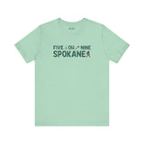 Mint green Spokane tee with 