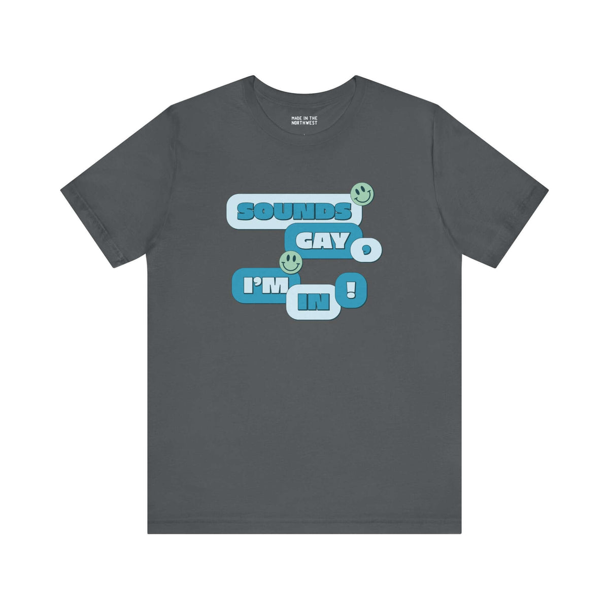 Sounds Gay I'm In! premium soft tee, fun and inclusive pride apparel for celebrating love and positivity.