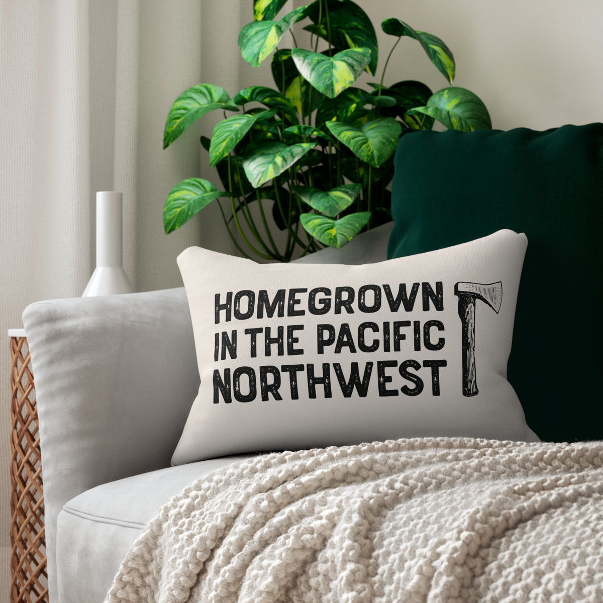 Homegrown in the Northwest PNW Lumbar Accent Pillow