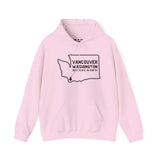 Pink hoodie with Vancouver Washington graphic and 