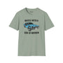 Muscle Car with a Side of Mayhem Softstyle T-Shirt featuring a 1967 Ford Mustang GT Fastback graphic.