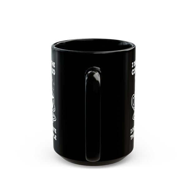I Drink The Coffee So I Don't Hate The People Black Ceramic Coffee Mug