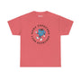 Coral athletic tee with "More Espresso Less Depresso" slogan and a cheerful espresso cup graphic for coffee lovers.