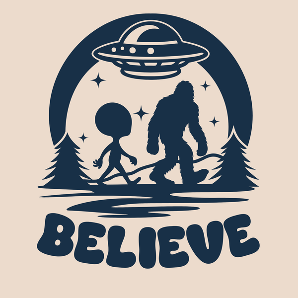 Believe in Aliens and Bigfoot Cotton Canvas Tote Bag