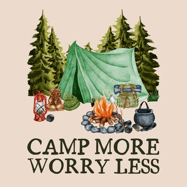 Camp More Worry Less Tote – Outdoors Canvas Bag