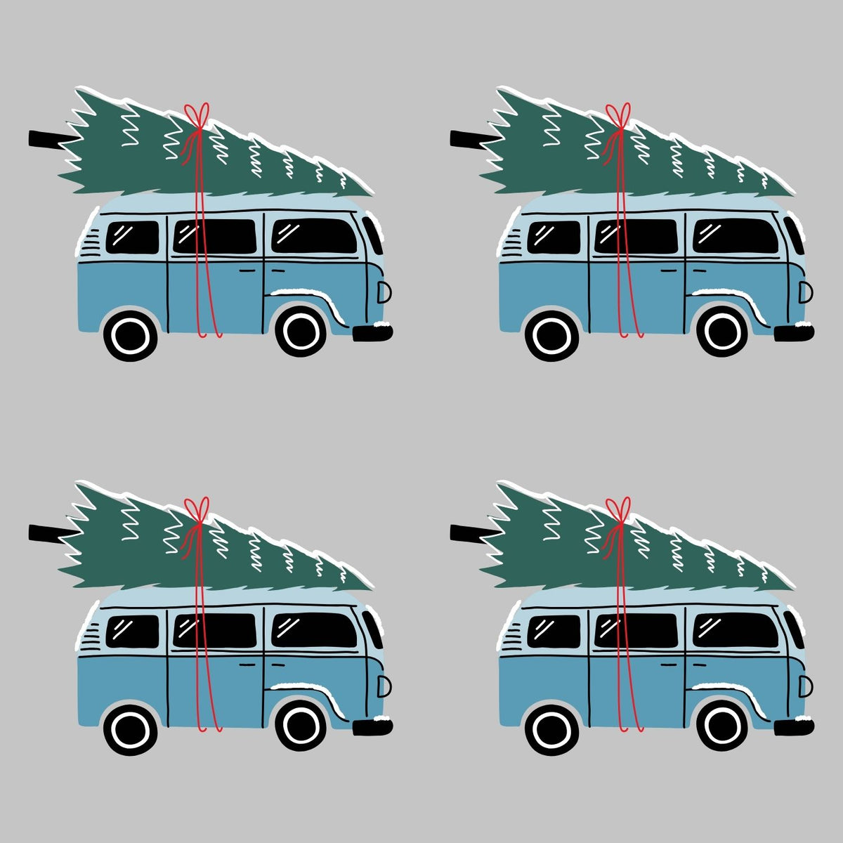 Camper Van Blanket – Christmas Road Trip Lightweight Cozy Throw
