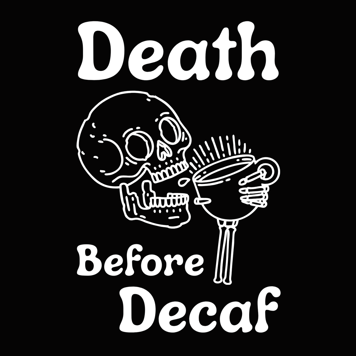 Death Before Decaf Black Mug – Funny Coffee Lover Gift