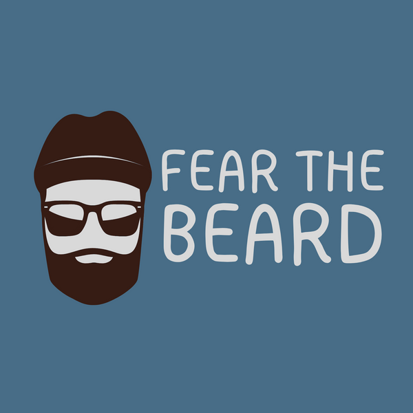 Fear the Beard graphic featuring a stylized bearded man with glasses, perfect for lumberjack enthusiasts.